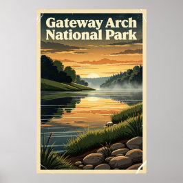 Poster Parque Nacional Gateway Arch Retro