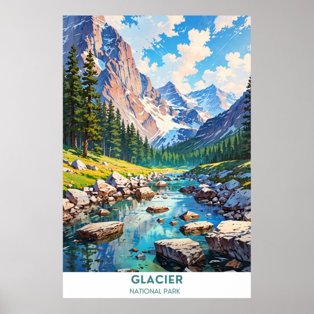 Poster Parque Nacional Glacier (Frente)