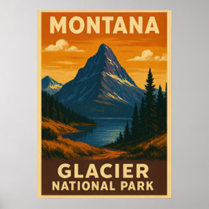 Poster Parque Nacional Glacier de Montana V01