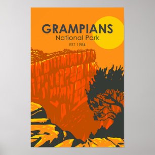 Poster Parque Nacional Grampians Austrália Vintage