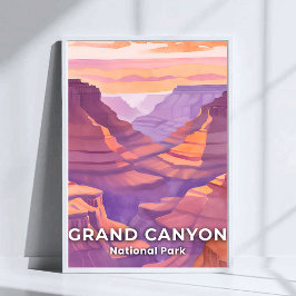 Poster Parque Nacional Grand Canyon Arte de Viagem em Aqu