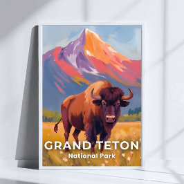 Poster Parque Nacional Grand Teton | Arte de Viagem de Bi