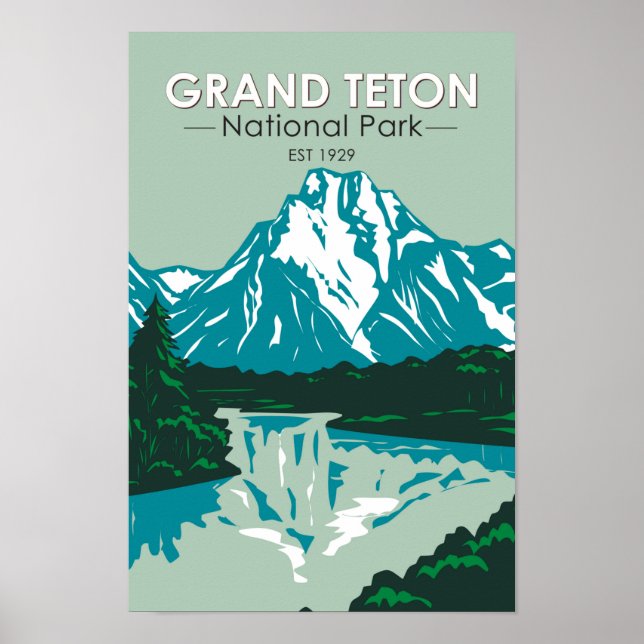 Poster Parque Nacional Grand Teton Jackson Hole Valley (Frente)