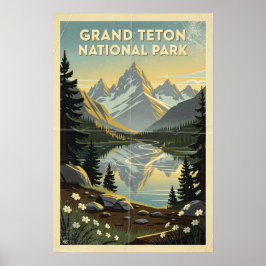 Poster Parque Nacional Grand Teton Retro