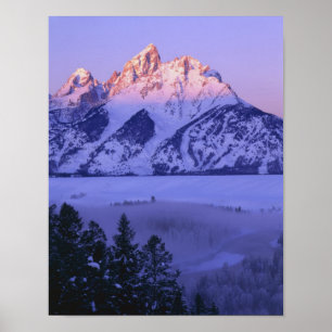 Poster PARQUE NACIONAL GRAND TETON, WYOMING. EUA. Névoa &