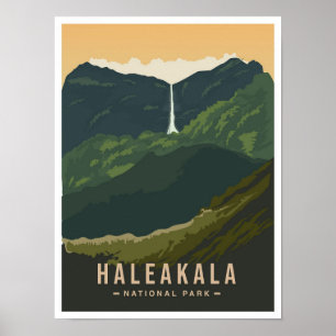 Poster Parque Nacional Haleakala Havaí EUA Viagem