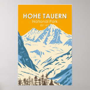Poster Parque Nacional Hohe Tauern Alpino Áustria Vintage