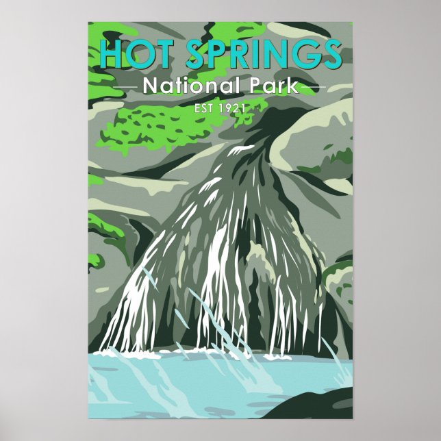 Poster Parque Nacional Hot Springs Arkansas Antigo (Frente)