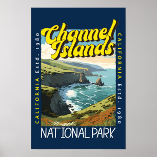 Poster Parque Nacional Ilhas do Canal Retro Angustiado