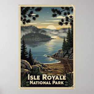 Poster Parque Nacional Isle Royale Retro