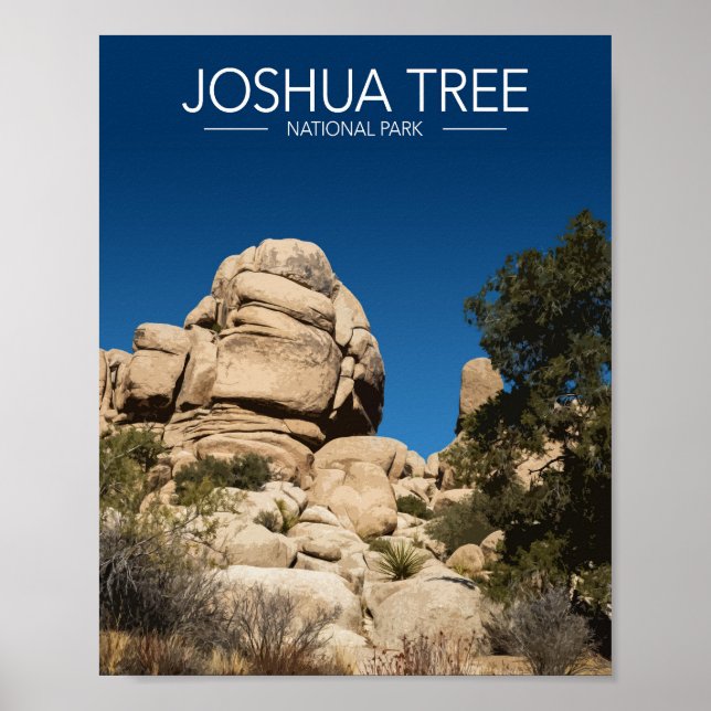 Poster Parque Nacional Joshua Tree Estrilizado Viagem (Frente)