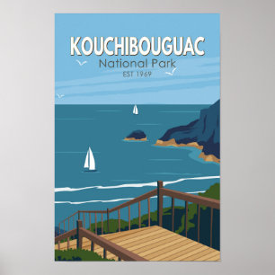 Poster Parque Nacional Kouchibouguac Canadá Vintage Art
