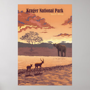 Poster Parque Nacional Kruger África do Sul Cartaz de Via