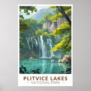 Poster Parque Nacional Lagos de Plitvice Arte de Viagem V