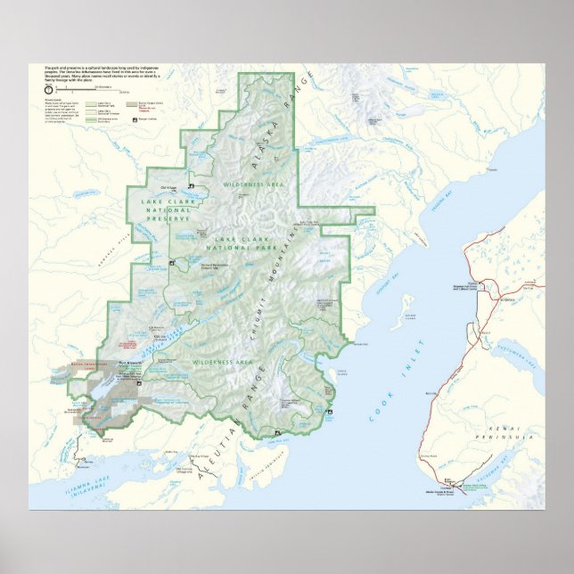 Pôster Parque Nacional Lake Clark (Frente)