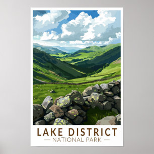 Poster Parque Nacional Lake District Viagem Arte Vintage