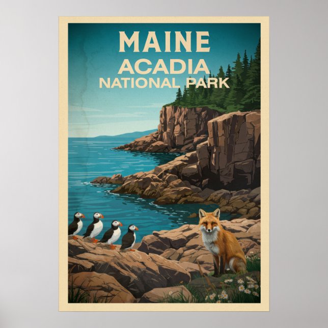 Poster Parque Nacional Maine Acadia V02 (Frente)