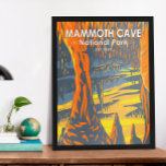 Poster Parque Nacional Mammoth Cave Kentucky<br><div class="desc">Vetor de Caverna de Mamute trabalho de arte design. O parque fica no centro-oeste do Kentucky,  englobando porções da Caverna Mammoth,  o sistema de cavernas mais longo conhecido do mundo.</div>