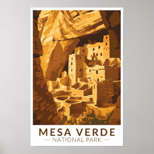 Poster Parque Nacional Mesa Verde Cliff Palace Viagem Art