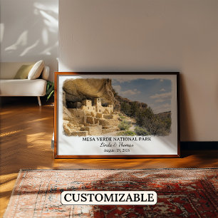 Poster Parque Nacional Mesa Verde Colorado, Aquarela