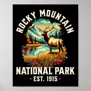 Poster Parque Nacional Montanhas Rochosas Retro Vintage E