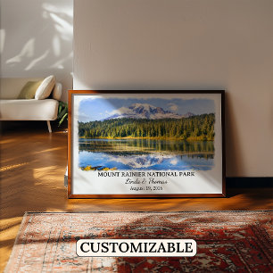 Poster Parque Nacional Mount Rainier Washington Aquarela