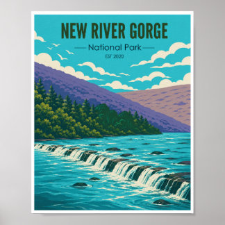 Poster Parque Nacional New River Gorge Viagem Vintage