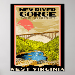 Poster Parque Nacional New River Gorge West Virginia Desc