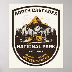 Poster Parque Nacional North Cascades Atividades ao Ar Li