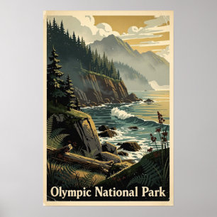 Poster Parque Nacional Olímpico Retro