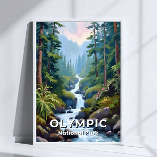 Poster Parque Nacional Olympic Viagem por Washington