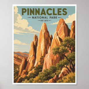 Poster Parque Nacional Pinnacles Vintage Viagem