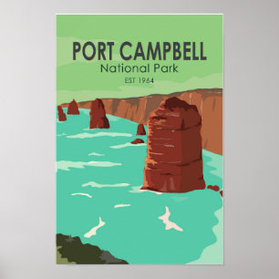 Poster Parque Nacional Port Campbell Austrália Vintage