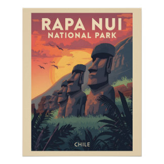 Pôster Parque Nacional Rapa Nui - Chile - Ilha Páscoa