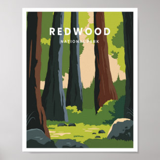 Poster Parque Nacional Redwood Califórnia