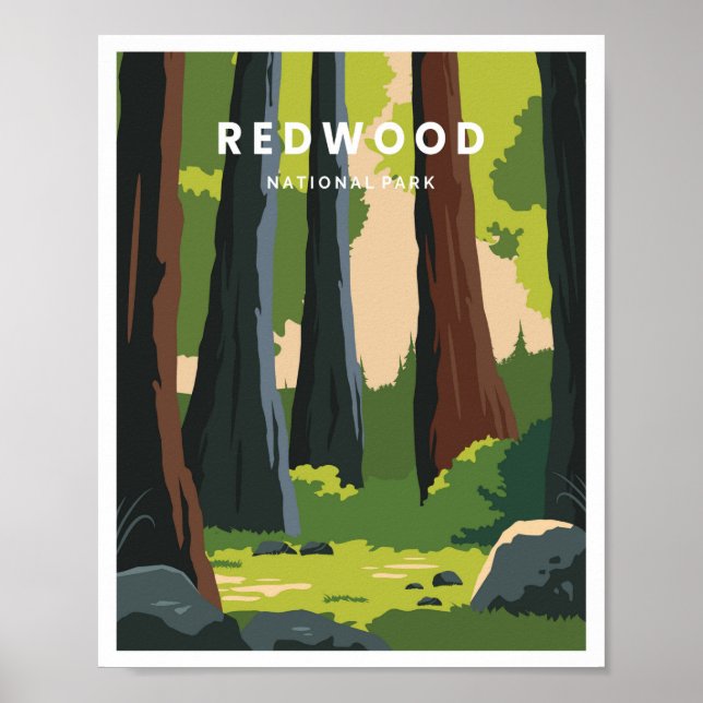 Poster Parque Nacional Redwood Califórnia (Frente)