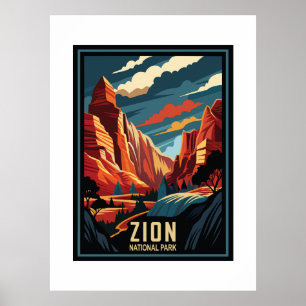 Poster Parque Nacional Retro Zion