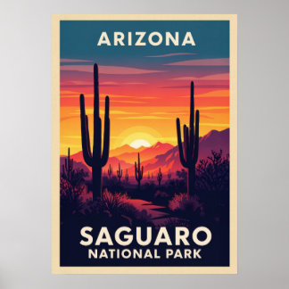 Poster Parque Nacional Saguaro da arizona V01