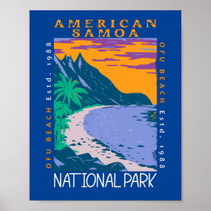 Poster Parque Nacional Samoa Americana Praia Ofu Angustia