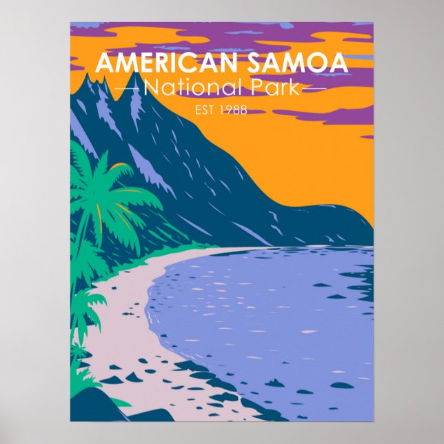 Poster Parque Nacional Samoa Americano Ofu Beach (Frente)