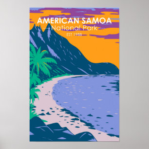 Poster Parque Nacional Samoa Americano Ofu Beach