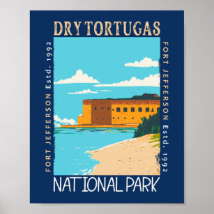 Poster Parque Nacional Seco de Tortugas na Flórida Forte 