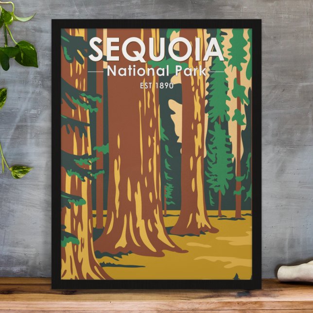 Poster Parque Nacional Sequoia Árvores Sequoia Gigantes A (Criador carregado)