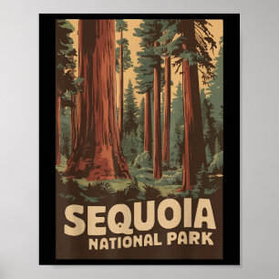 Poster Parque Nacional Sequoia Vintage Homens Mulheres Cr