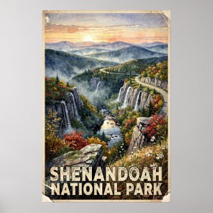 Poster Parque Nacional Shenandoah Viagem Vintage