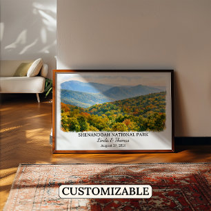 Poster Parque Nacional Shenandoah Virgínia, Aquarela