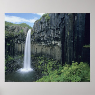 Pôster Parque Nacional Skaftafall, Cascata de Svartifoss,