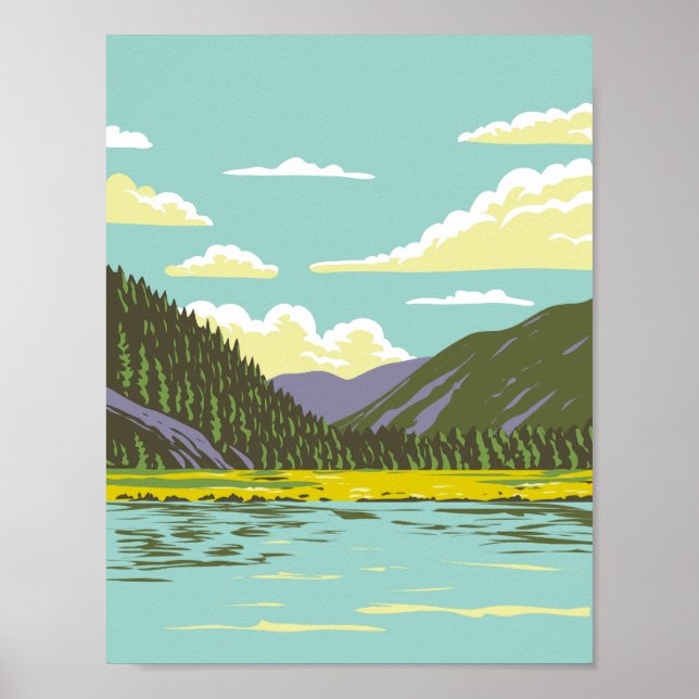 Poster Parque Nacional Stelvio na Itália Art Deco (Frente)