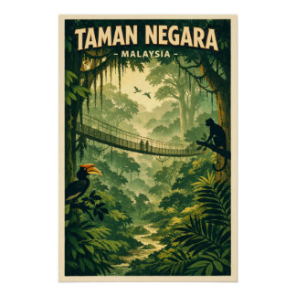Pôster Parque Nacional Taman Negara, Malásia viagem