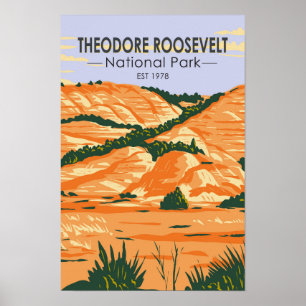Poster Parque Nacional Theodore Roosevelt Vintage